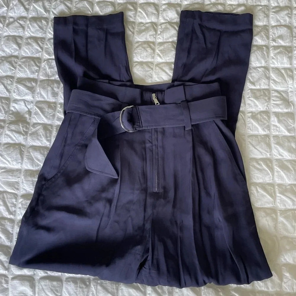 Jonathan Simkhai blue high waisted straight pants - Picture 1 of 9